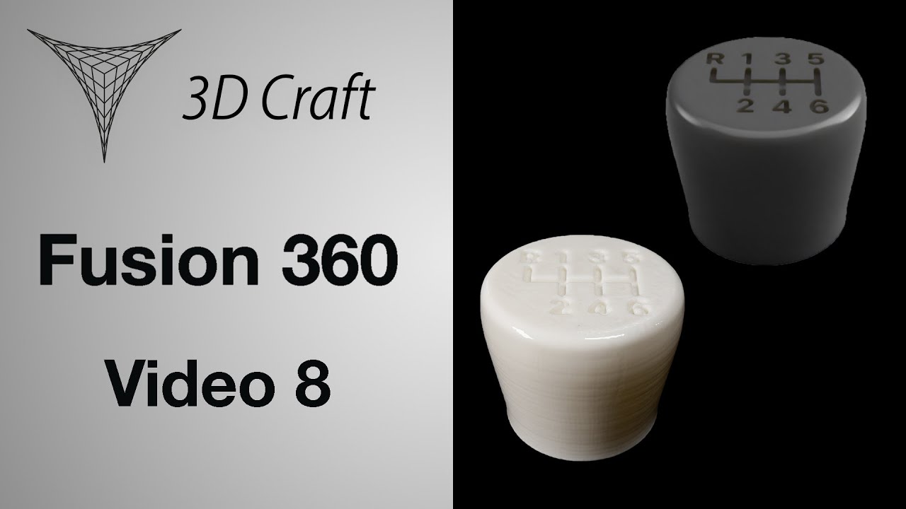 Autodesk Fusion - 360  Video 8  - Pomello auto disegnato con le superfici e lisciato con polysher
