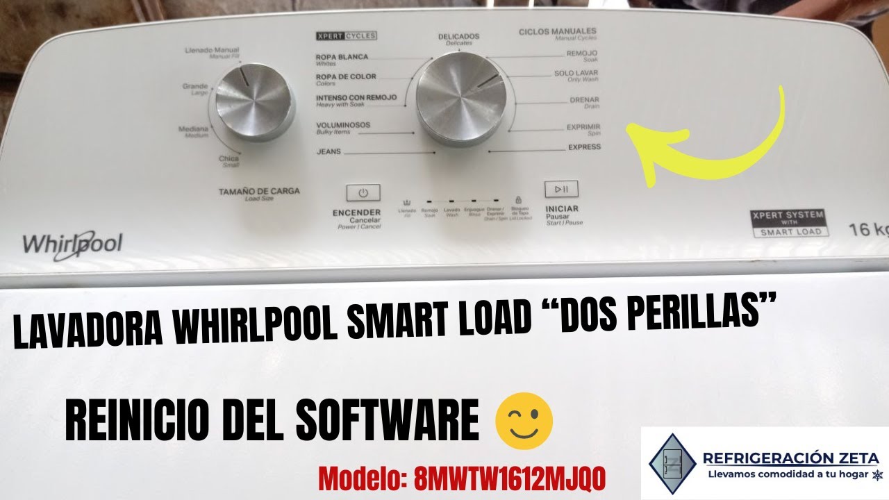 RESETEAR Y SOLUCIONAR problemas DE Tu lavadora Whirlpool de  modelo 8MWTW1612MJQ0 2024  MIRA 16kg