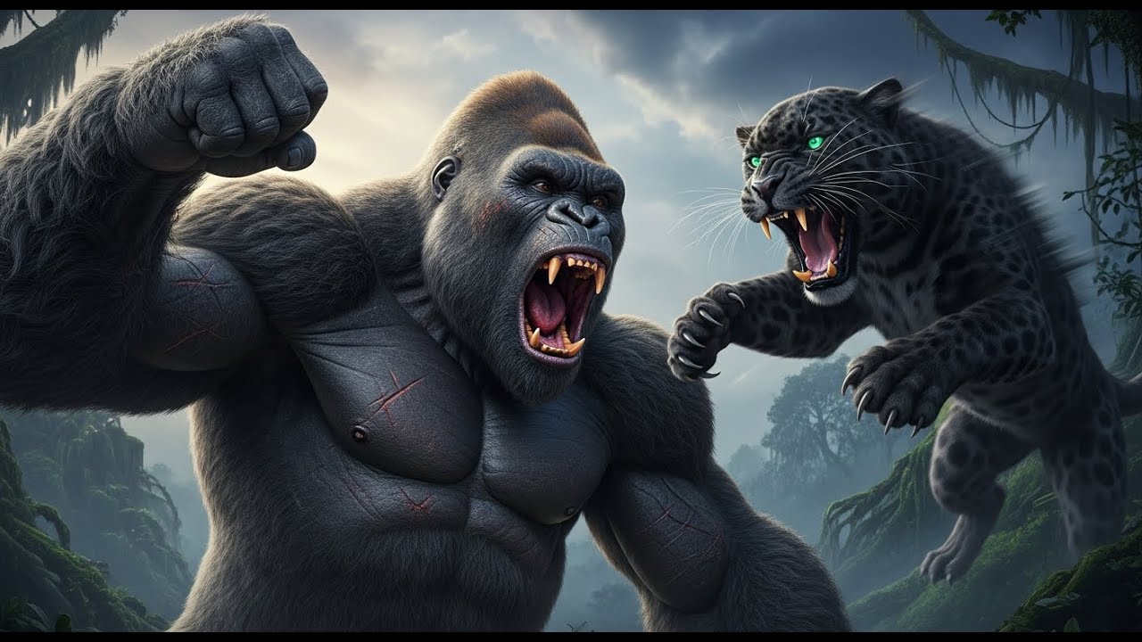 King Kong Faces Off Against a Giant Leopard: The ULTIMATE Apex Predator Showdown!