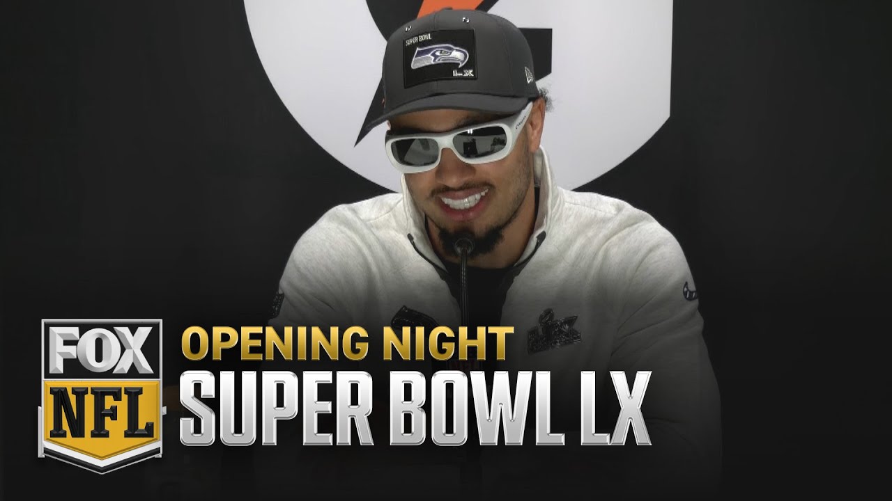 Super Bowl LX Opening Night 🎙️Seattle Seahawks WR Jaxon Smith-Njigba 🏈 NFL on FOX