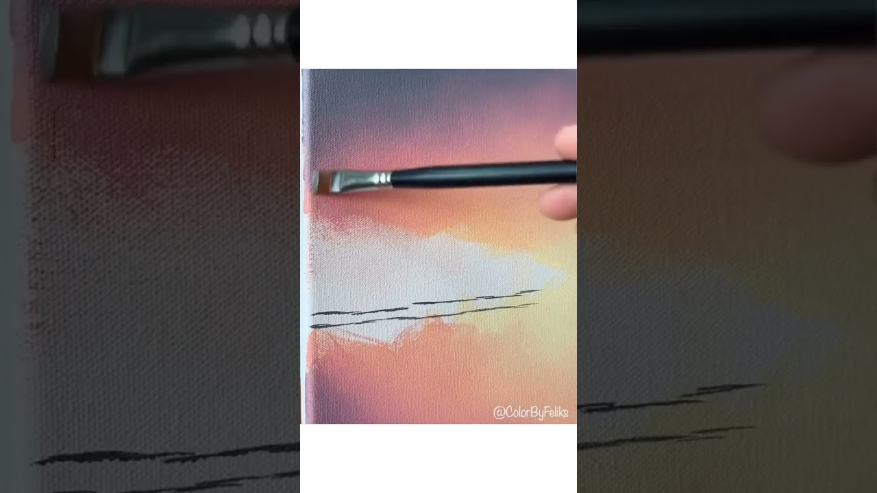 How to paint water reflections using acrylics #shorts #acrylicpainting  #waterreflection