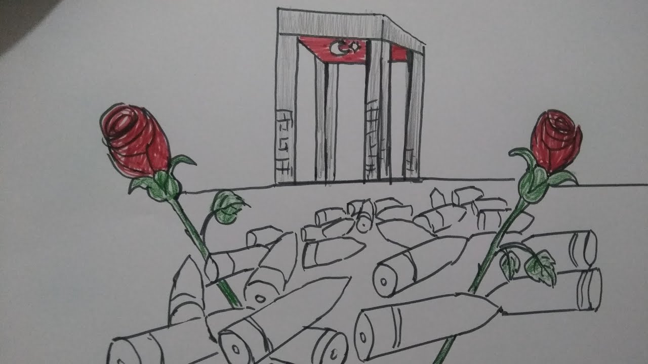 Kolay 18 Mart Çanakkale zaferi resmi çizimi / #çizimçanakkalezafer