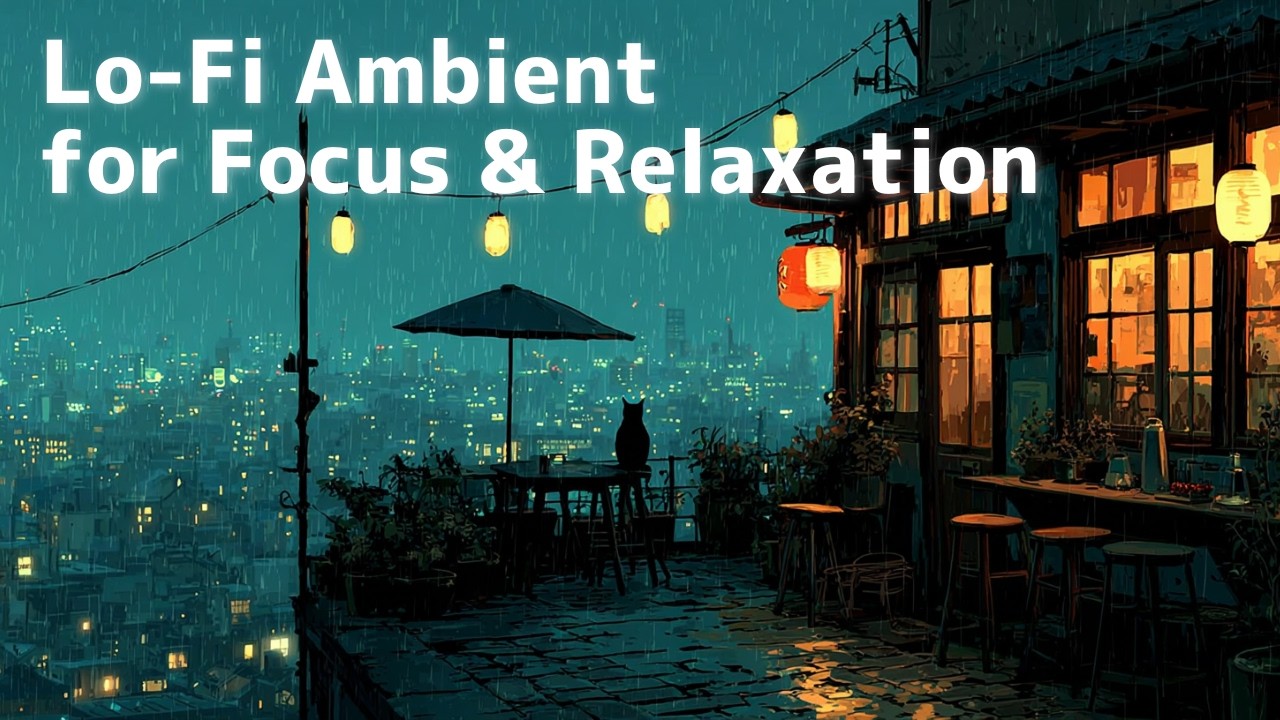 Rainy Rooftop Caf&eacute; 🌧️ | Cozy Lo-Fi Ambience for Study, Focus & Relaxation