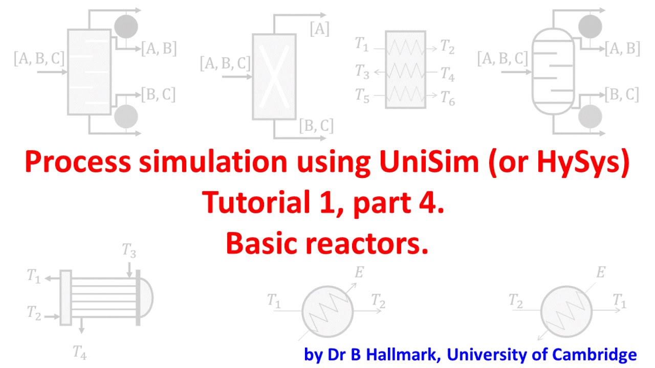 UniSim / Hysys tutorial 1, part 4: basic reactors [by Dr Bart Hallmark, University of Cambridge]