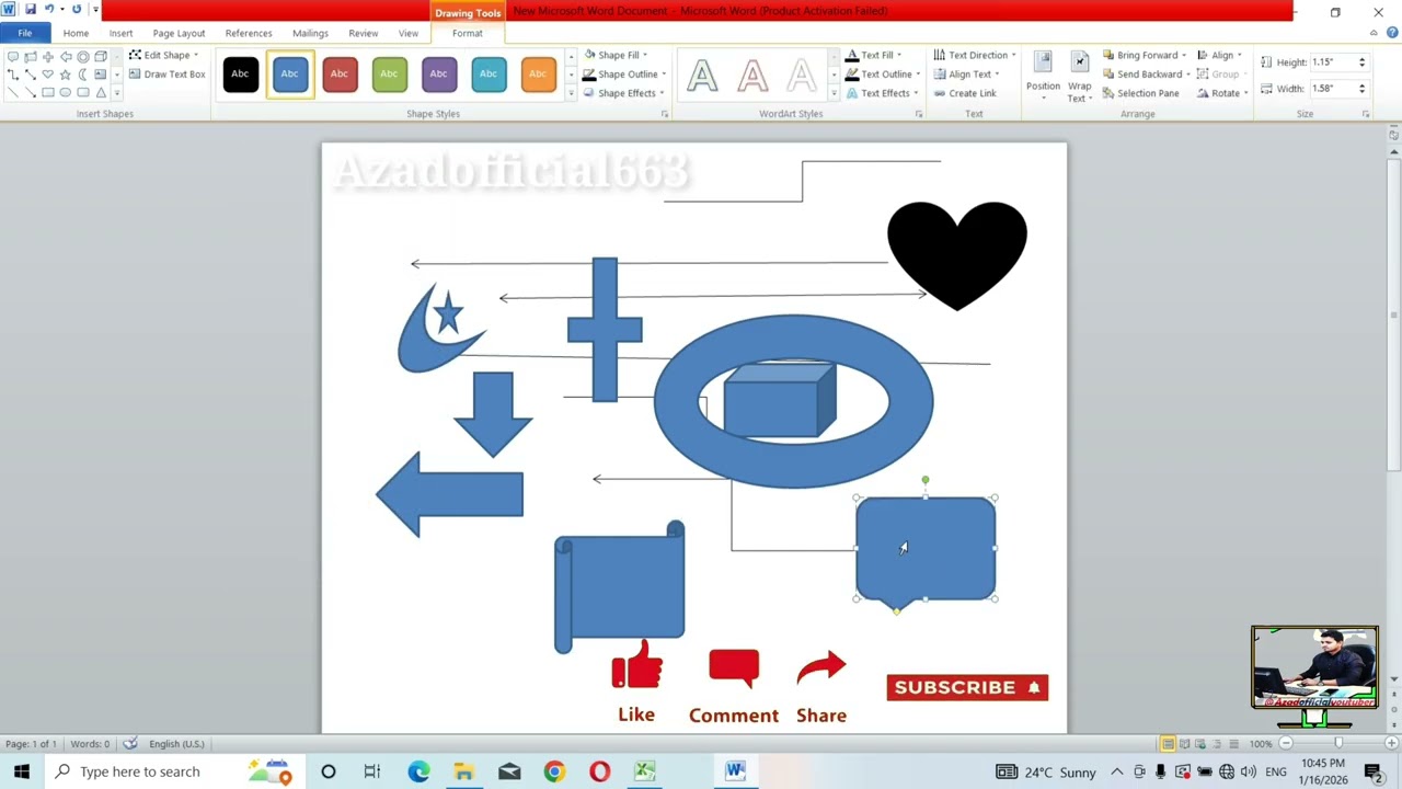 How to use Shap function in Ms-word msword me Shap us kare chand tara banaye