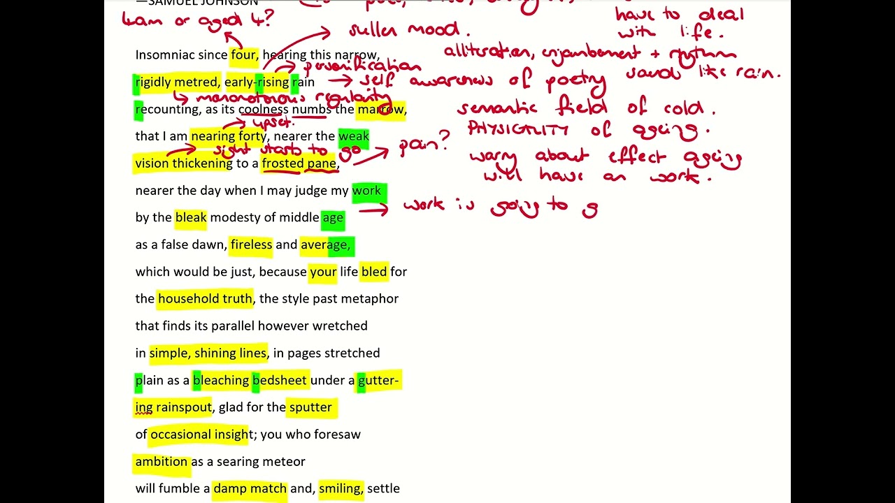 Nearing Forty - Derek Walcott -  CIE English Literature GCSE