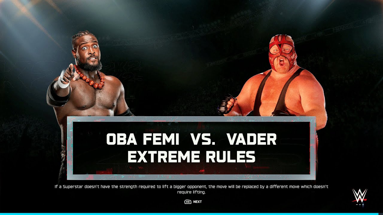 WWE 2K25 FULL MATCH - Femi's Dominance vs. Vader's Power - Extreme Rules Showdown!