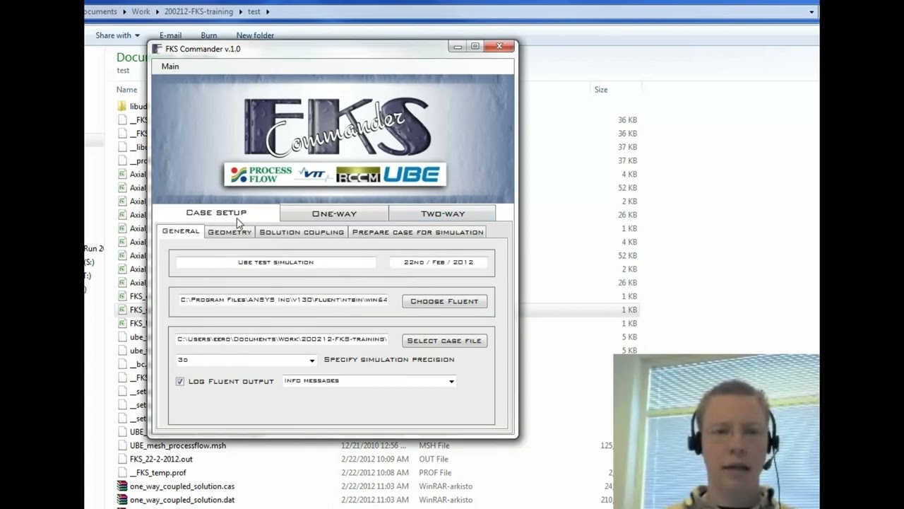 Two-way coupled Fluent KilnSimu case execution through a graphical user interface FKS Commander.