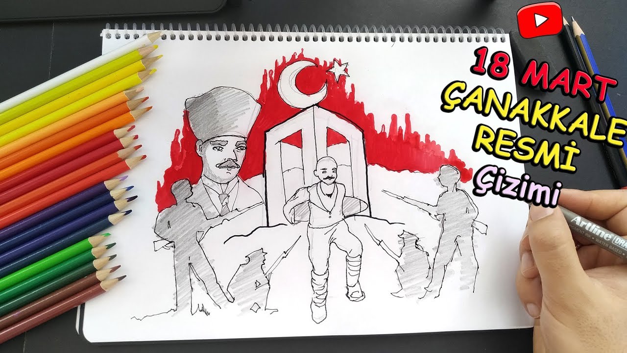 ÇANAKKALE 18 MART RESMİ ÇİZİMİ KOLAY