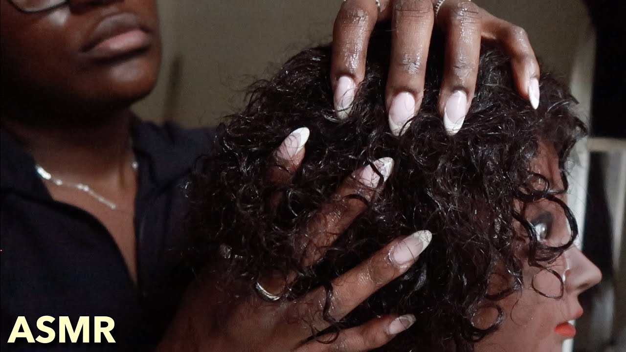 ASMR | Curly Hair Styling and Scalp Massage!!