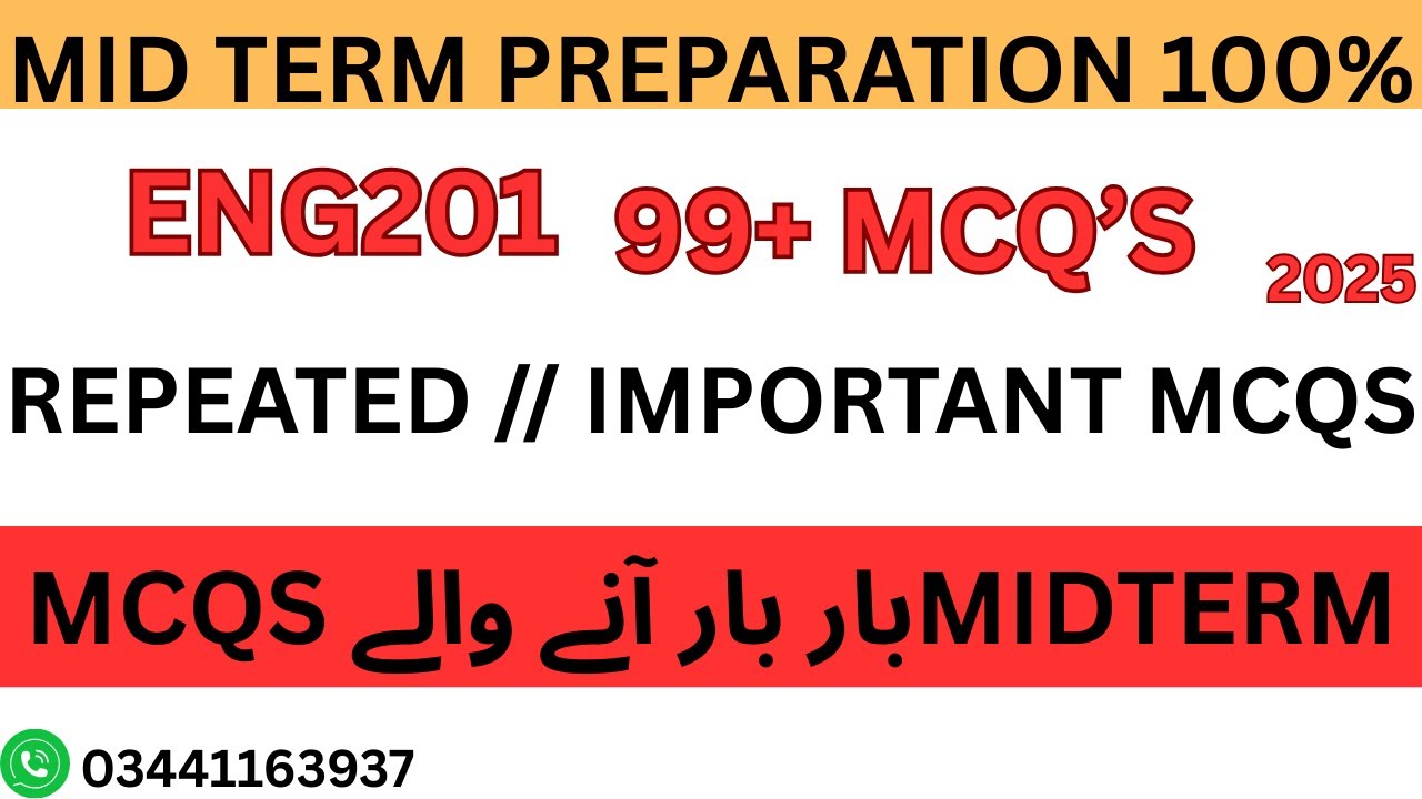 Eng201 Midterm Preparation Spring 2025|Eng201 Midterm Preparation|Eng201 Midterm preparation 2025