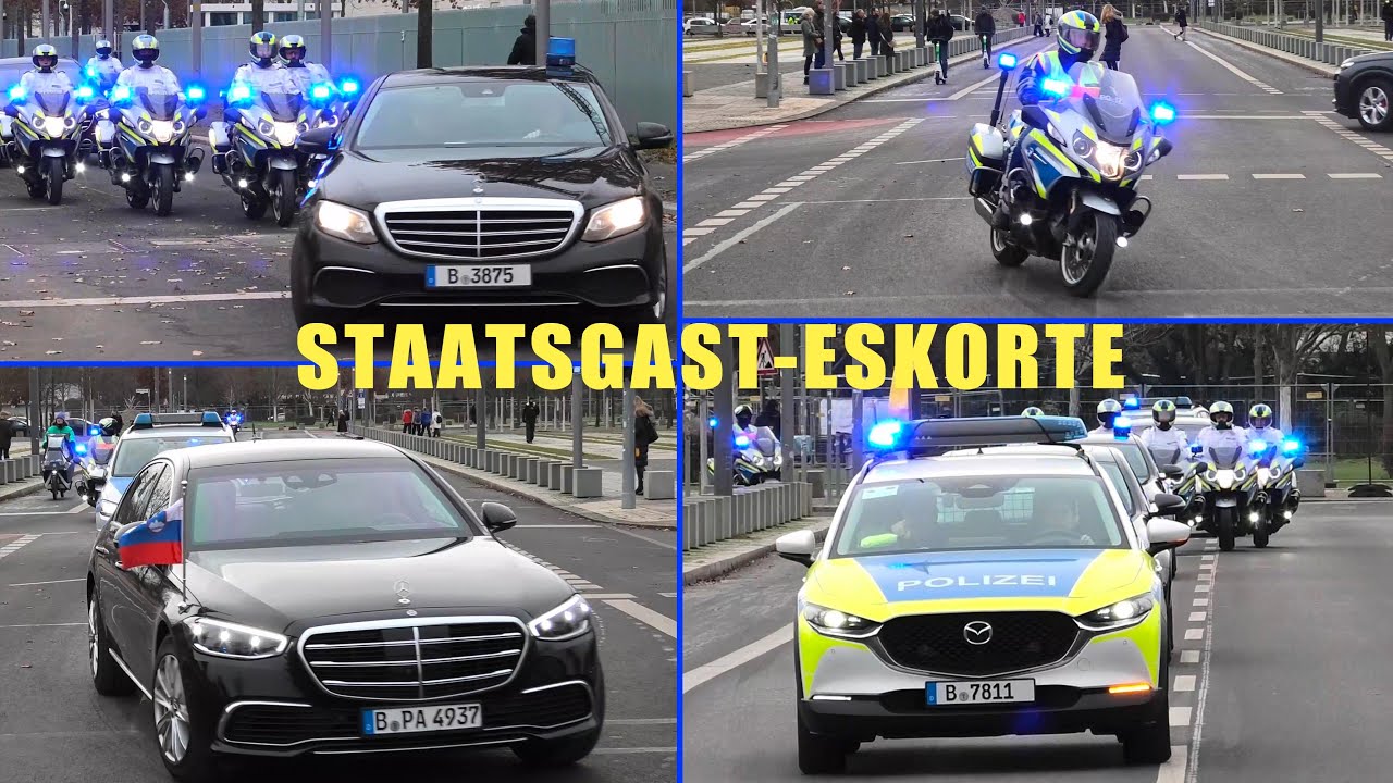 Staatsgast unter Polizeischutz 🚨 | Eskorte mit Fünfer-Motorradkeil in Berlin