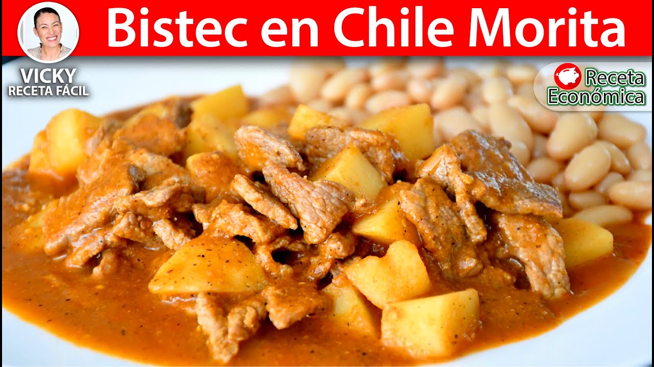 BISTEC EN CHILE MORITA | Vicky Receta Facil