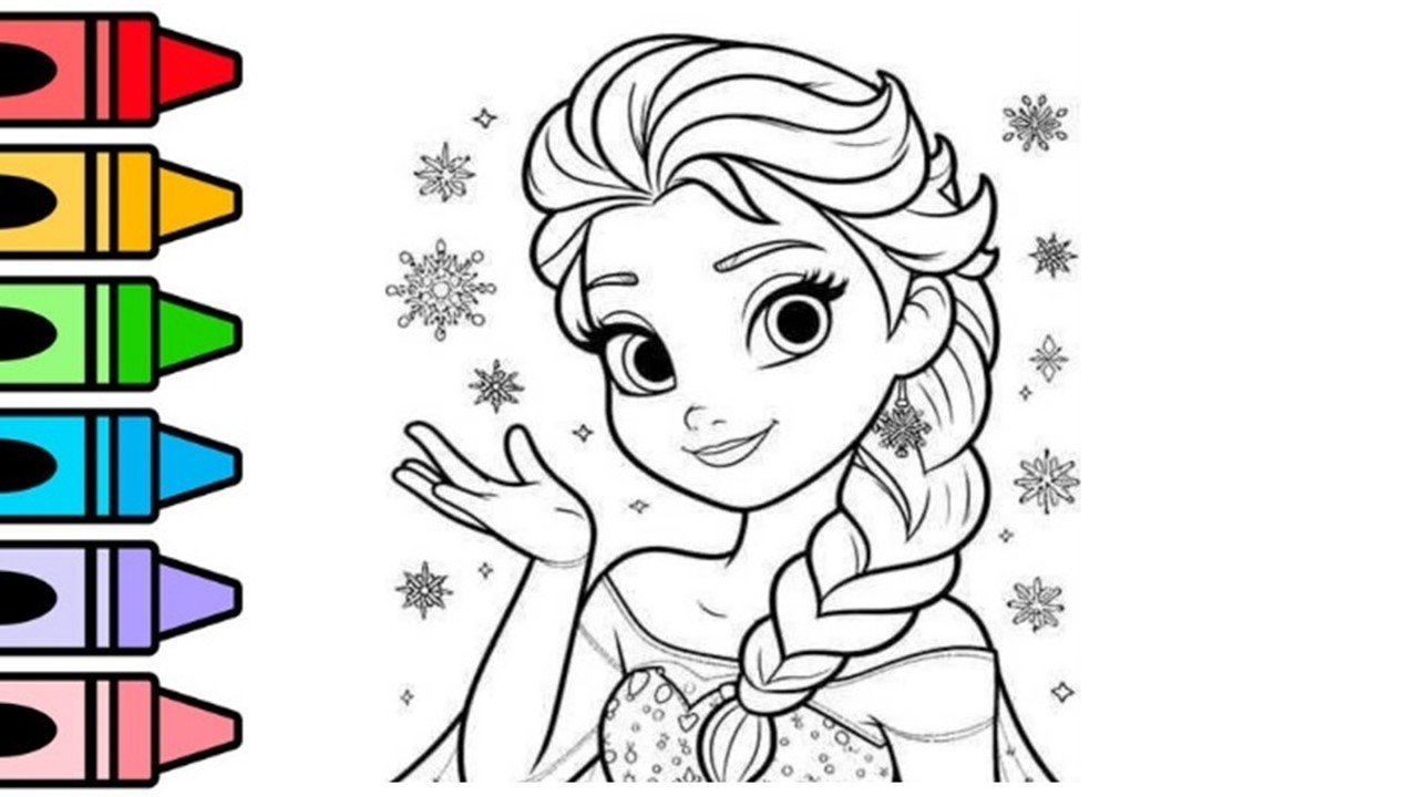 How To Draw Elsa Drawing, Panting And Coloring For Kids And Toddlers | Let's Draw Together