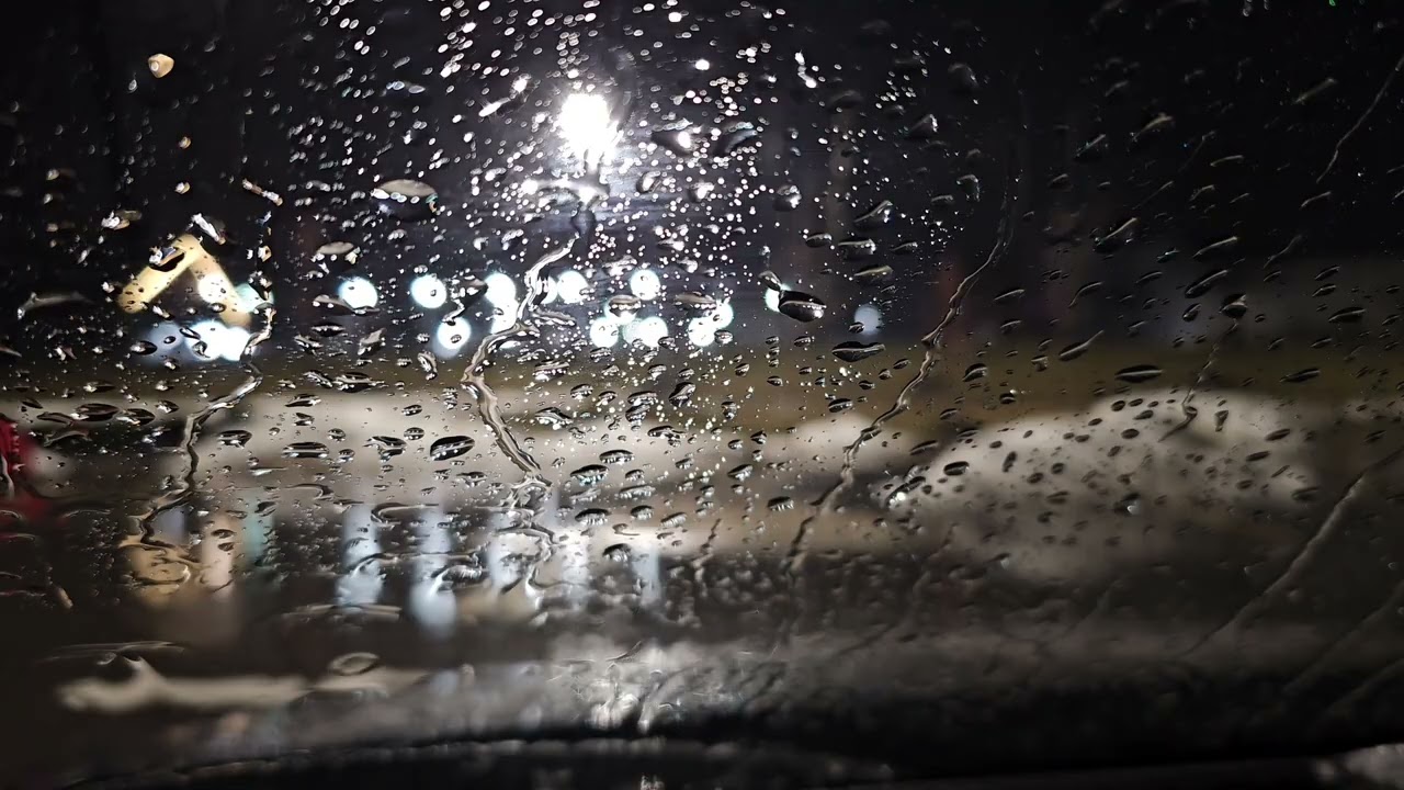 Night Rain in a Car - 12 Hours Real Rain Video for Sleeping, Relaxation and Study