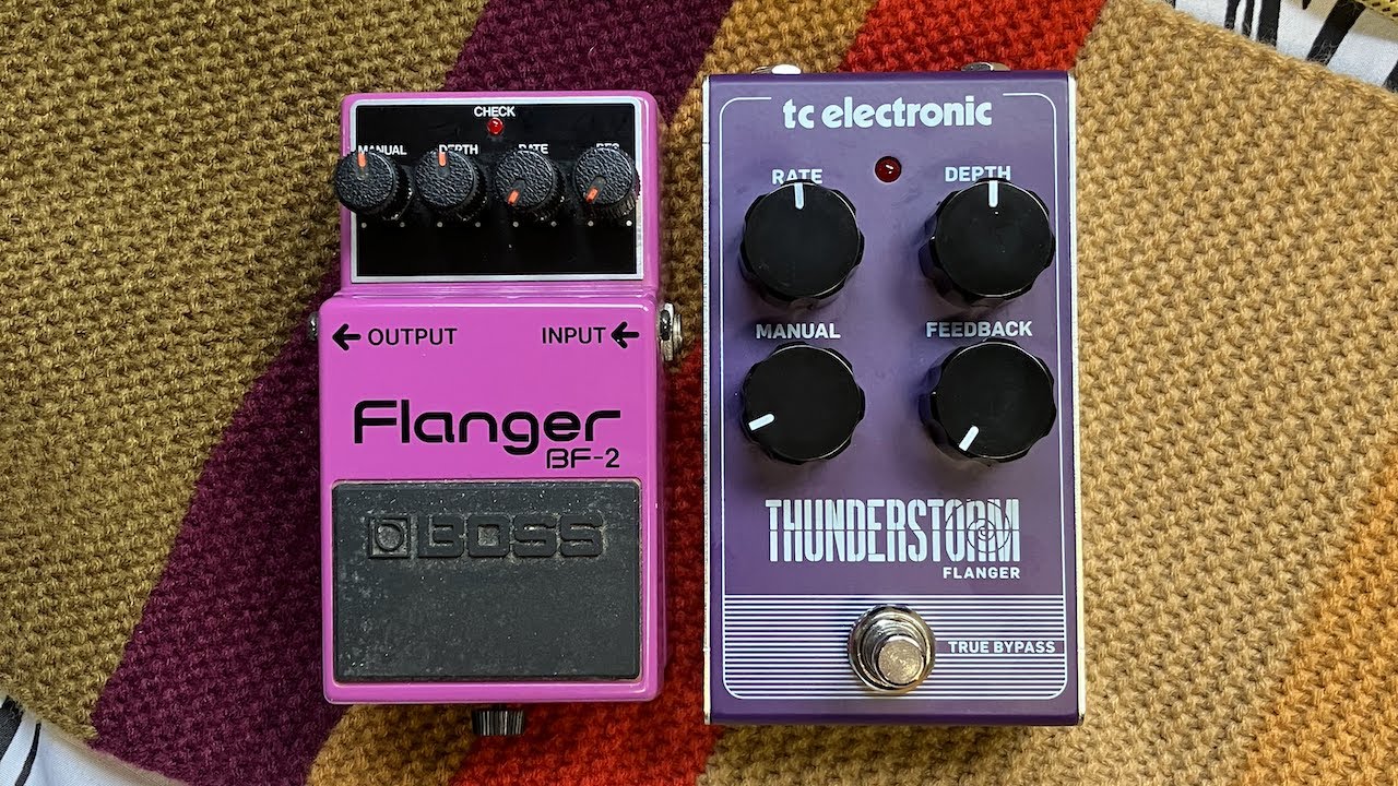 7 effects from a flanger, 2 pedals compared. BOSS BF-2 vs TC Electronic Thunderstorm