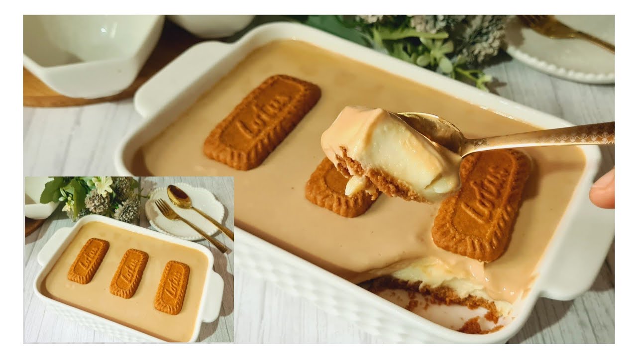 Lotus Biscoff Pudding/ബിസ്ക്കറ്റ് പുഡ്ഡിംഗ്🍮 No gelatin No Chinagrass