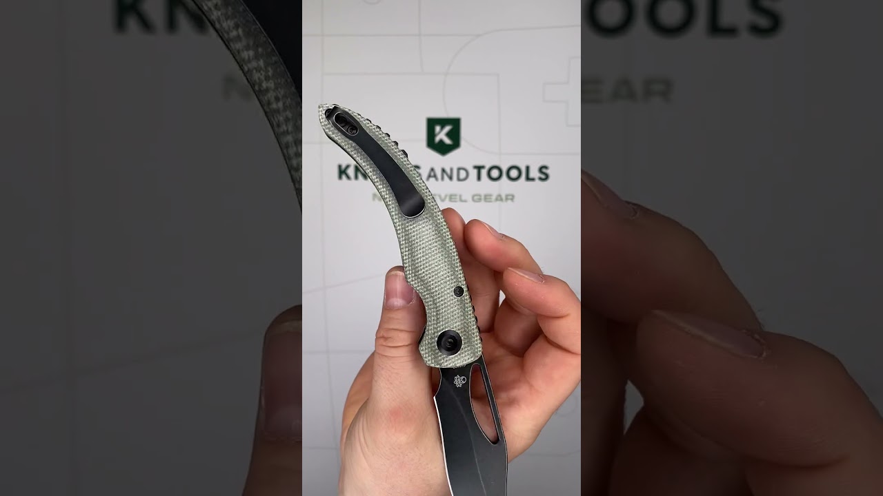 Tenable Knives Gideon T1119A6 Blackwashed Nitro V, Green Micarta, pocket knife, Dead Sober design