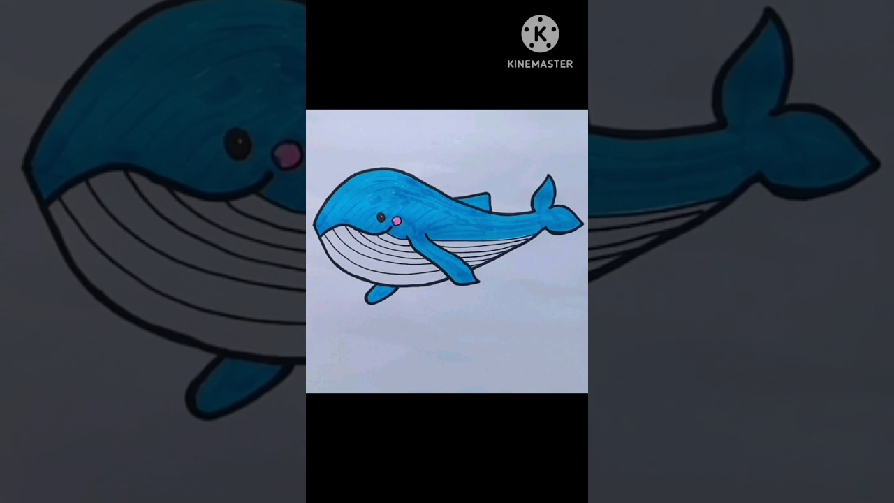 whale drawing and coloring for kids #whaledrawing #littlebabyfingers