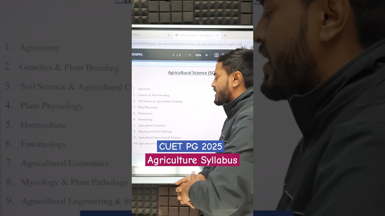 CUET PG Agriculture Syllabus | CUET PG MSc Agriculture Syllabus