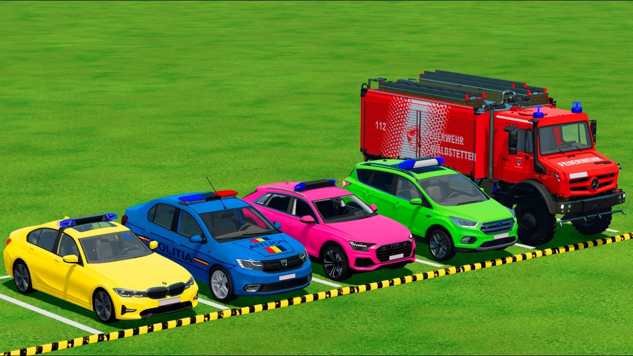 BMW, DACIA, AUDI, LAND ROVER POLICE CARS VOLKSWAGEN AMBULANCE EMERGENCY TRANSPORTING FS22