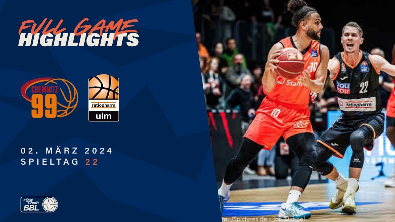 NINERS Chemnitz vs. ratiopharm ulm - Full Game Highlights - Spieltag 22, Saison 23/24