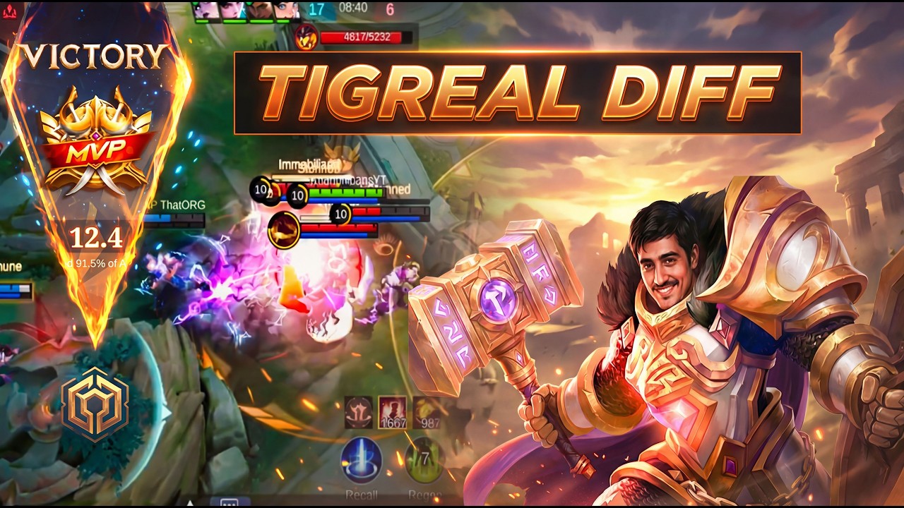 TIGREAL TANK DIFF 🔥 MVP RANKED Mythical