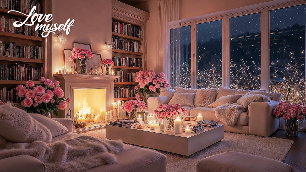 Beautiful Snowy Winter Ambience 🎄Instrumental Romantic Piano 🌲🎁 Valentine Ambience 2026