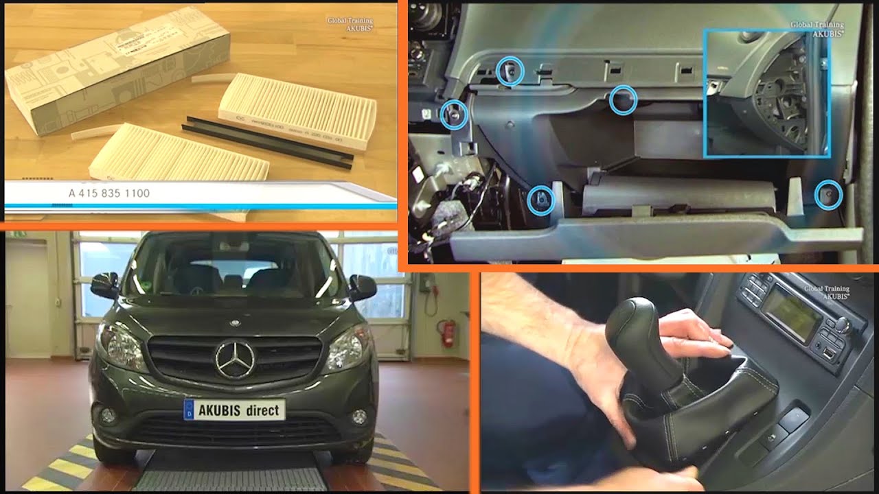 Как заменить пылевой фильтр отопителя/вентиляции в Mercedes-Benz Citan (W415)