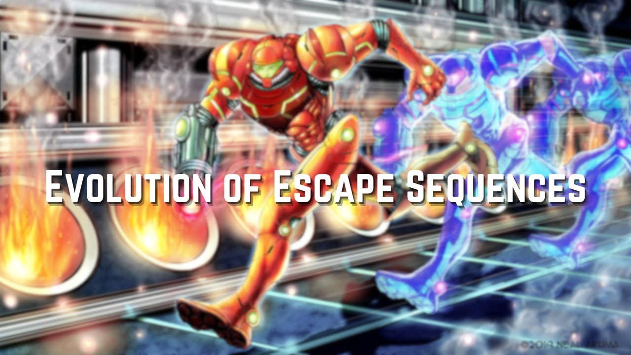 Evolution of Metroid escape sequences (mainline games)