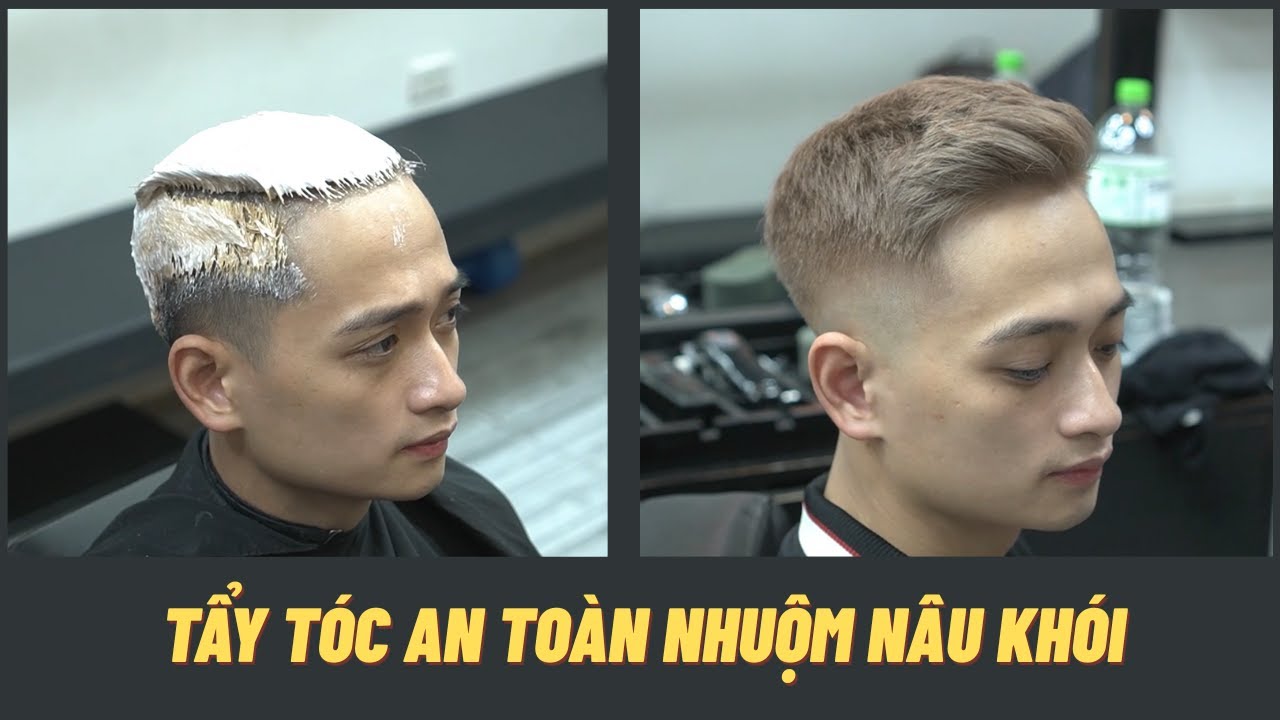 TẨY TÓC AN TOÀN NHUỘM NÂU KHÓI CÙNG - H U N G B A R B E R S H A R I N G