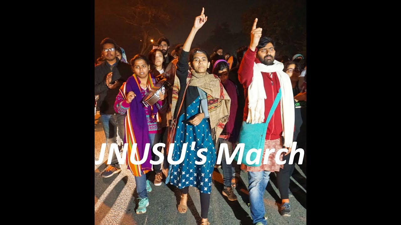 JNUSU's March from Ganga Dhaba to Sabarmati T-point in Defense of the Constitution & the Republic