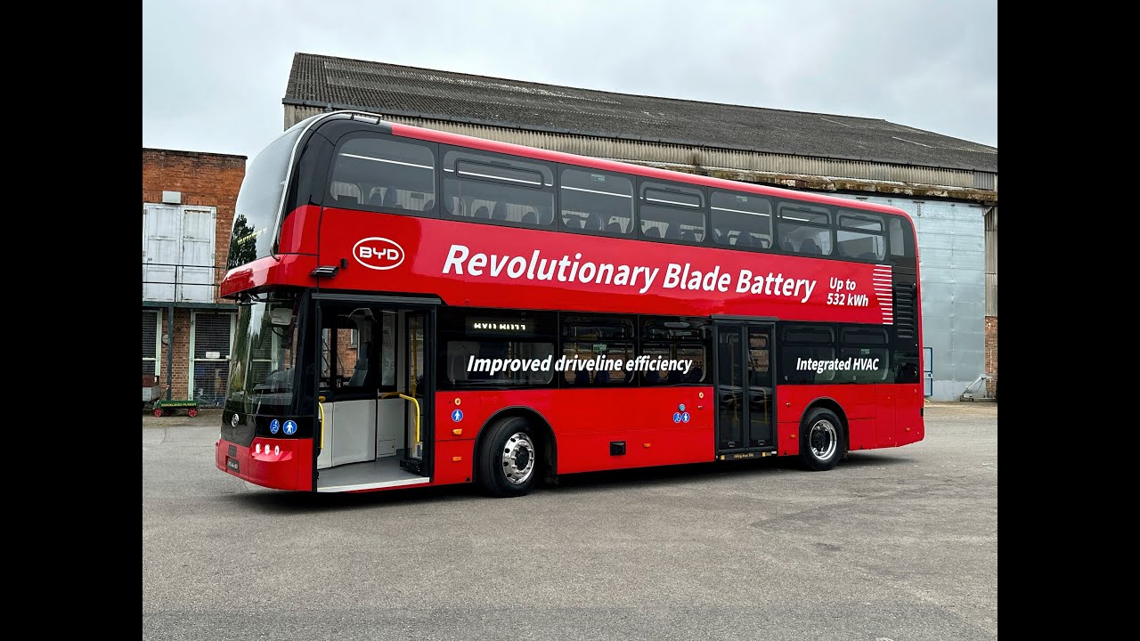 BYD new electric bus launch at London Bus Museum, Brooklands