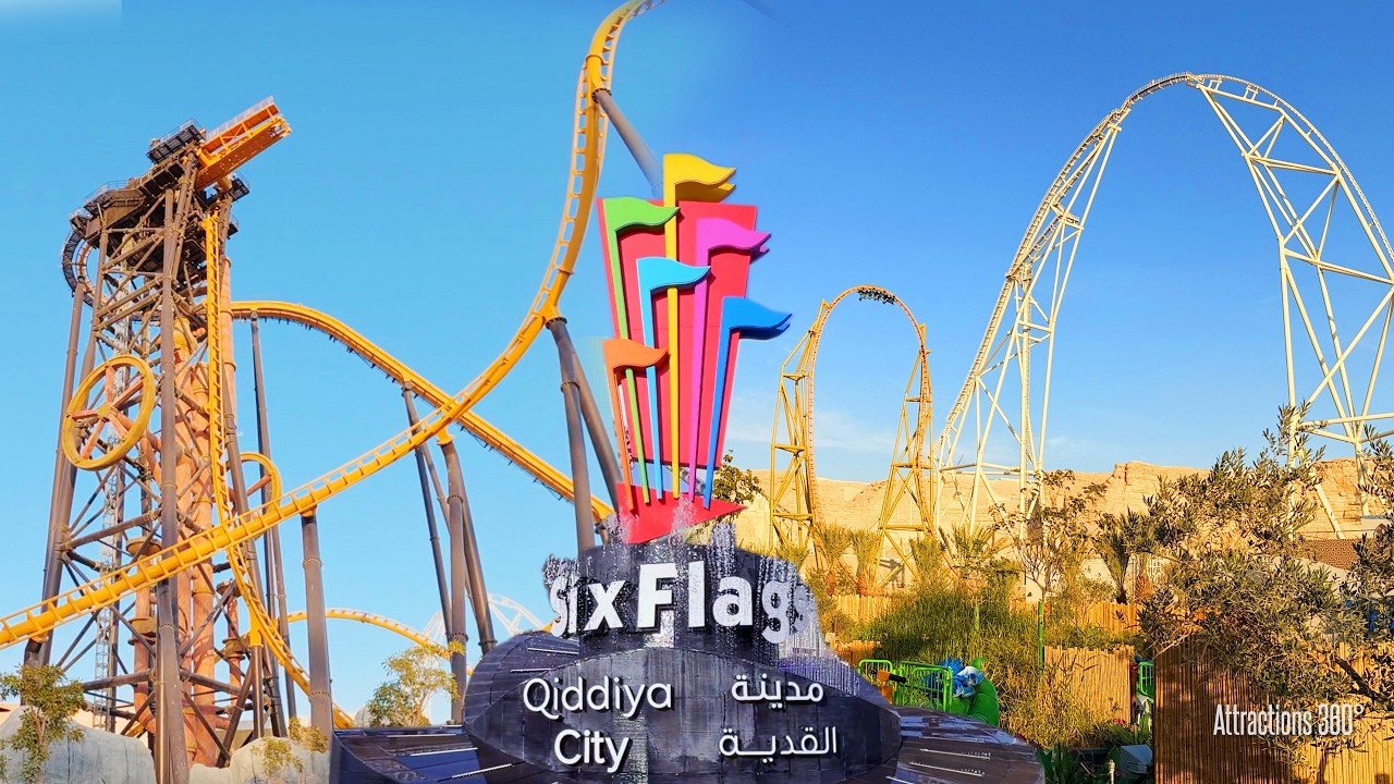 NEW Theme Park! Six Flags Qiddiya City Tour - #1 Best Six Flags Park! 