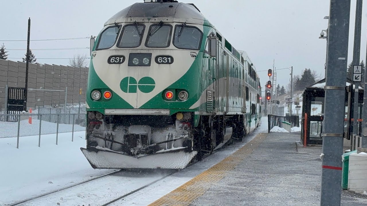 Go trains and a CN at Maple Go Station 