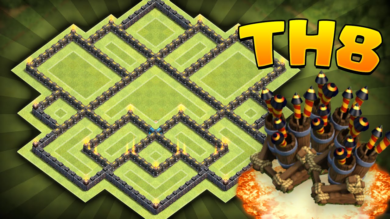 Clash of Clans - Townhall 8 (TH8) Trophy/Clan War Base! Anti-Three Star! Anti-Drag/Anti-Air!