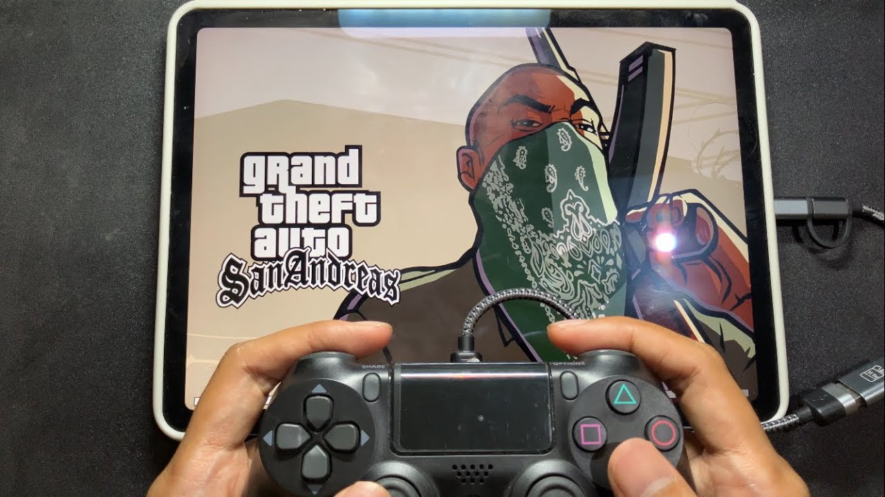 How to Connect a PS4 Controller to iPad Using a Cable + GTA San Andreas!