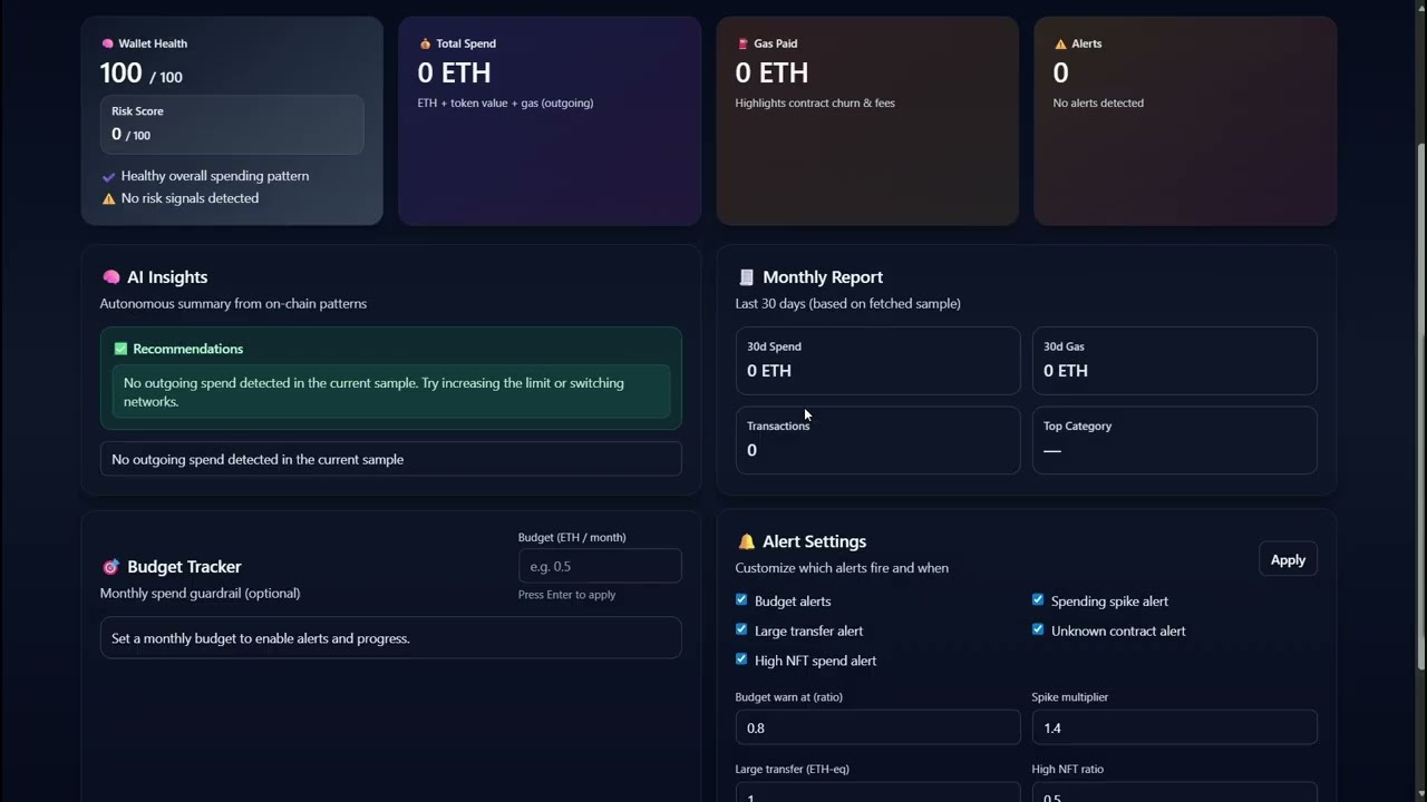 ChainSense AI 🚀 | AI-Powered Web3 Expense Tracker