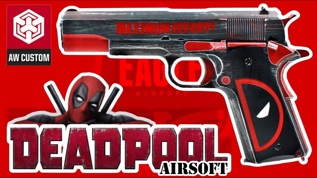 Airsoft Deadpool Pistol M1911!! Review, test and unboxing