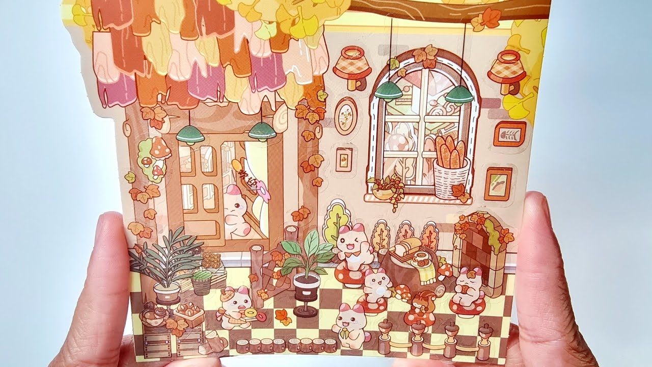 1 minute satisfying with Scene Stickers Landscape Stickers DIY ASMR #diy #sticker #asmr #3dart #3d