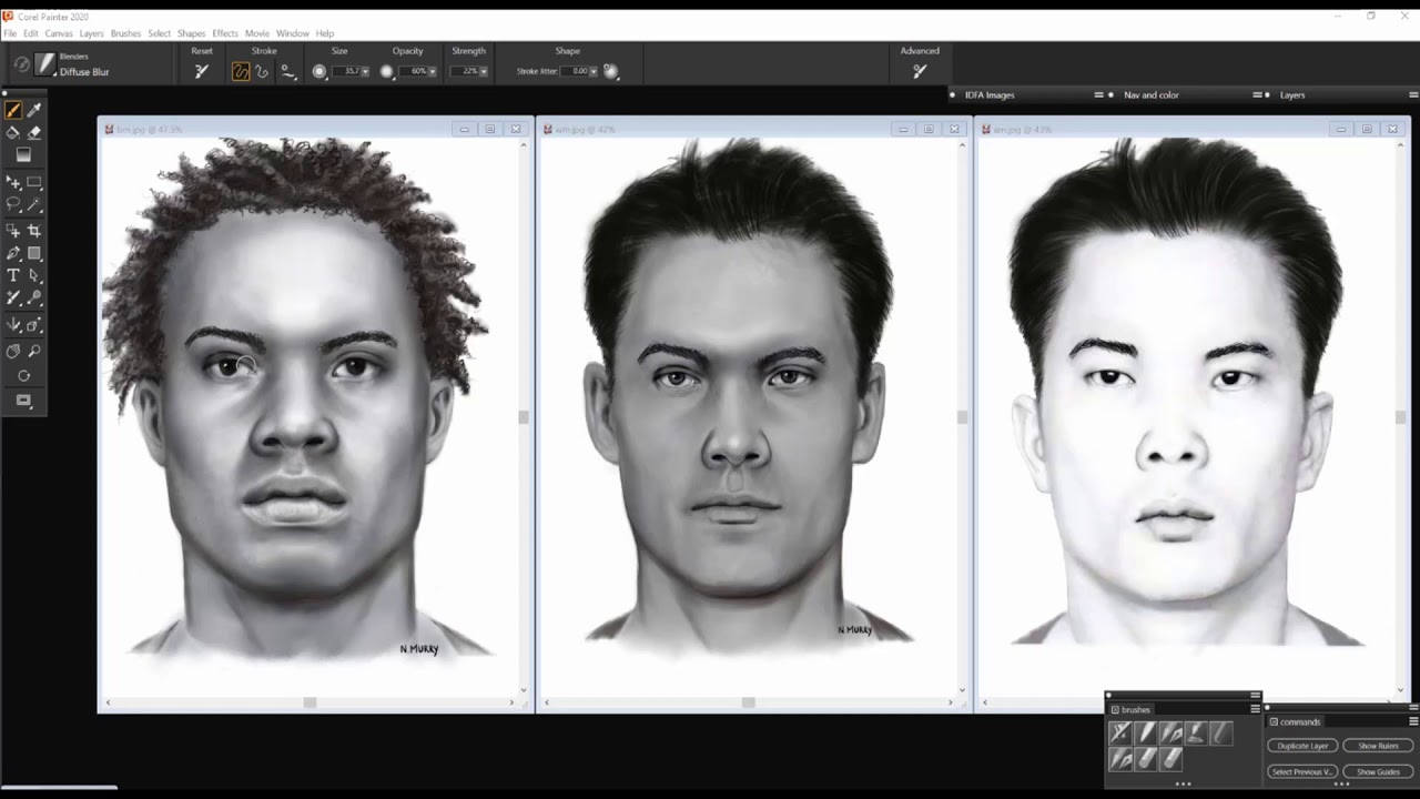 Forensic art - Specific ancestry & sex portrayal featuring forensic artist Natalie Murry