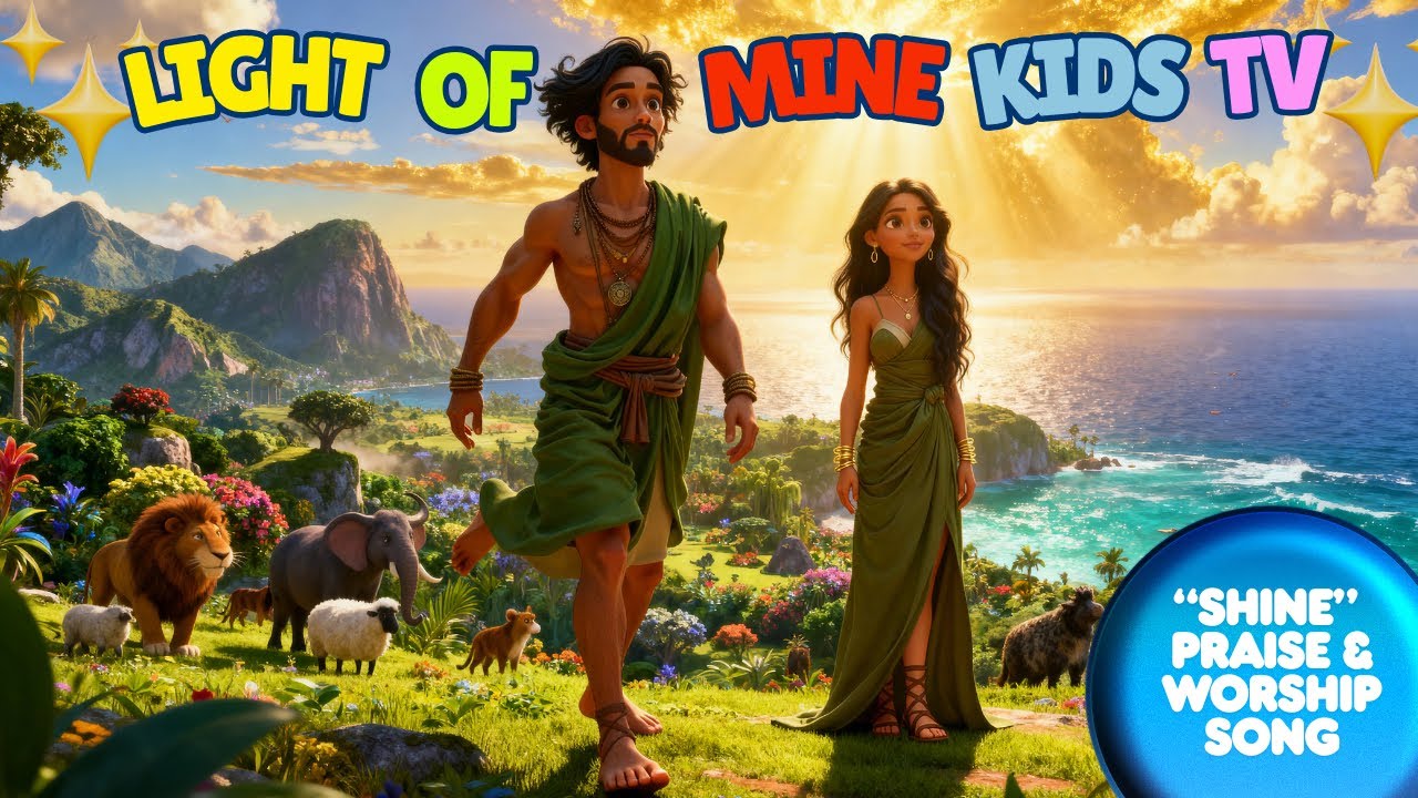 Creation Song for Kids “SHINE” 🌍✨| Christian Kids Worship Sing-Along | Genesis Bible Story