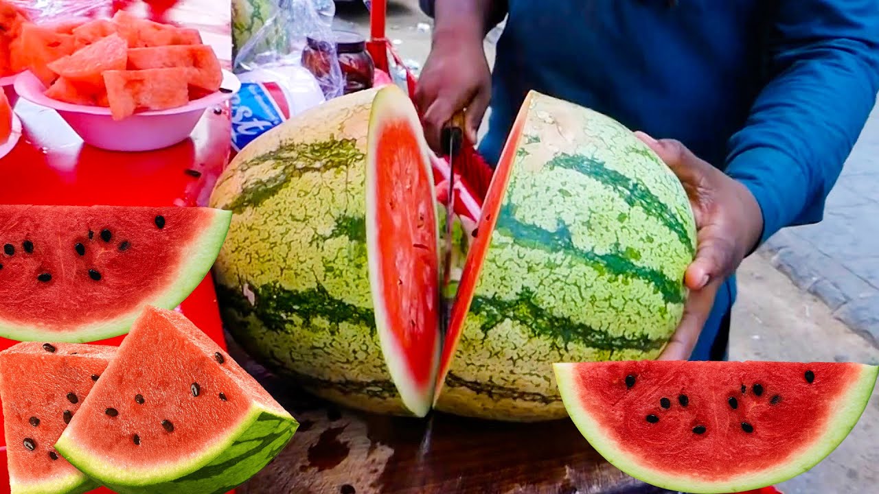 Amazing Watermelon Cutting Skills | Watermelon Fruit Ninja | Street Food | KikTV Network