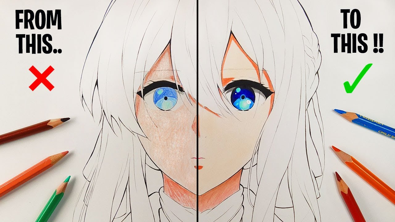 HOW TO COLOR ANIME SKIN USING CHEAP COLORED PENCILS