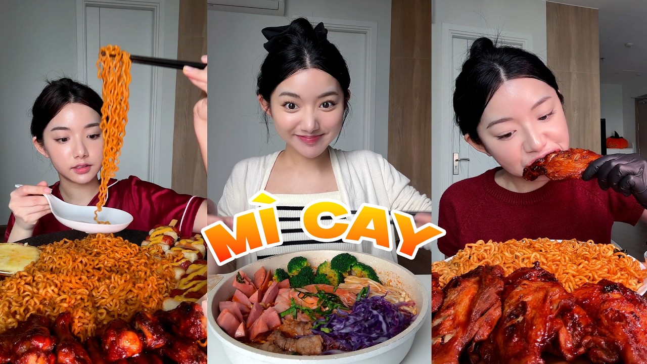 Quỳnh Trương Mukbang Nhiều Loại Mì Cay 🔥🍜 Ăn Cay Cực Đã