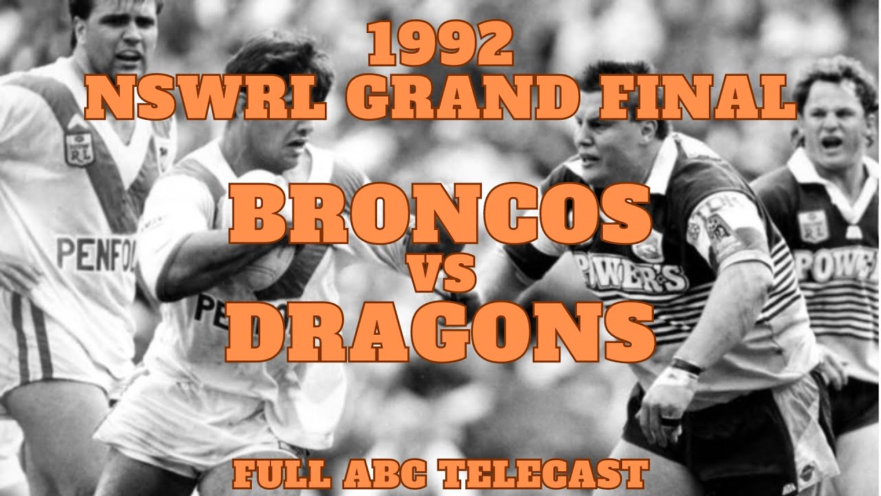 1992: NSWRL (Brisbane Broncos v St. George Dragons), ABC Telecast (no commercials)