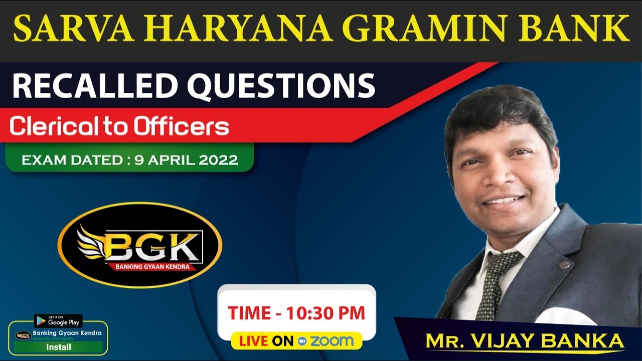 Recalled Questions of SHGB Exam dated 09042022 II Clerical to Officers II