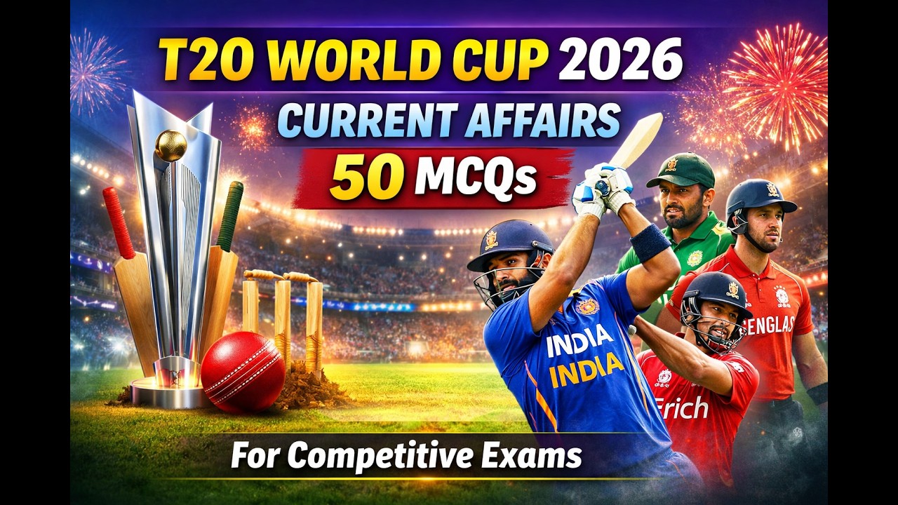 Current Affairs On T20 World Cup 2026 // 50 Important MCQs #currentaffairs