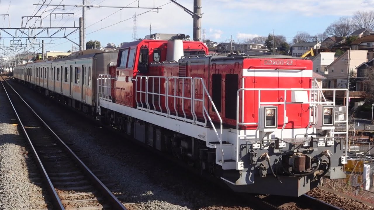 DD200-22+東急5000系5104F 総車出場甲種 片倉駅通過