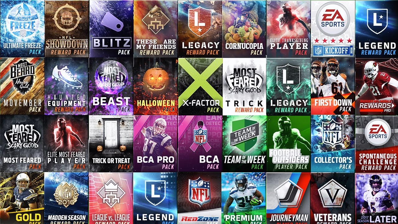 NO WAY. EVERY PROMO PACK IN MADDEN MOBILE 17! 100 PACKS!! CORNUCOPIA, MOST FEARED, BCA, LEGEND...